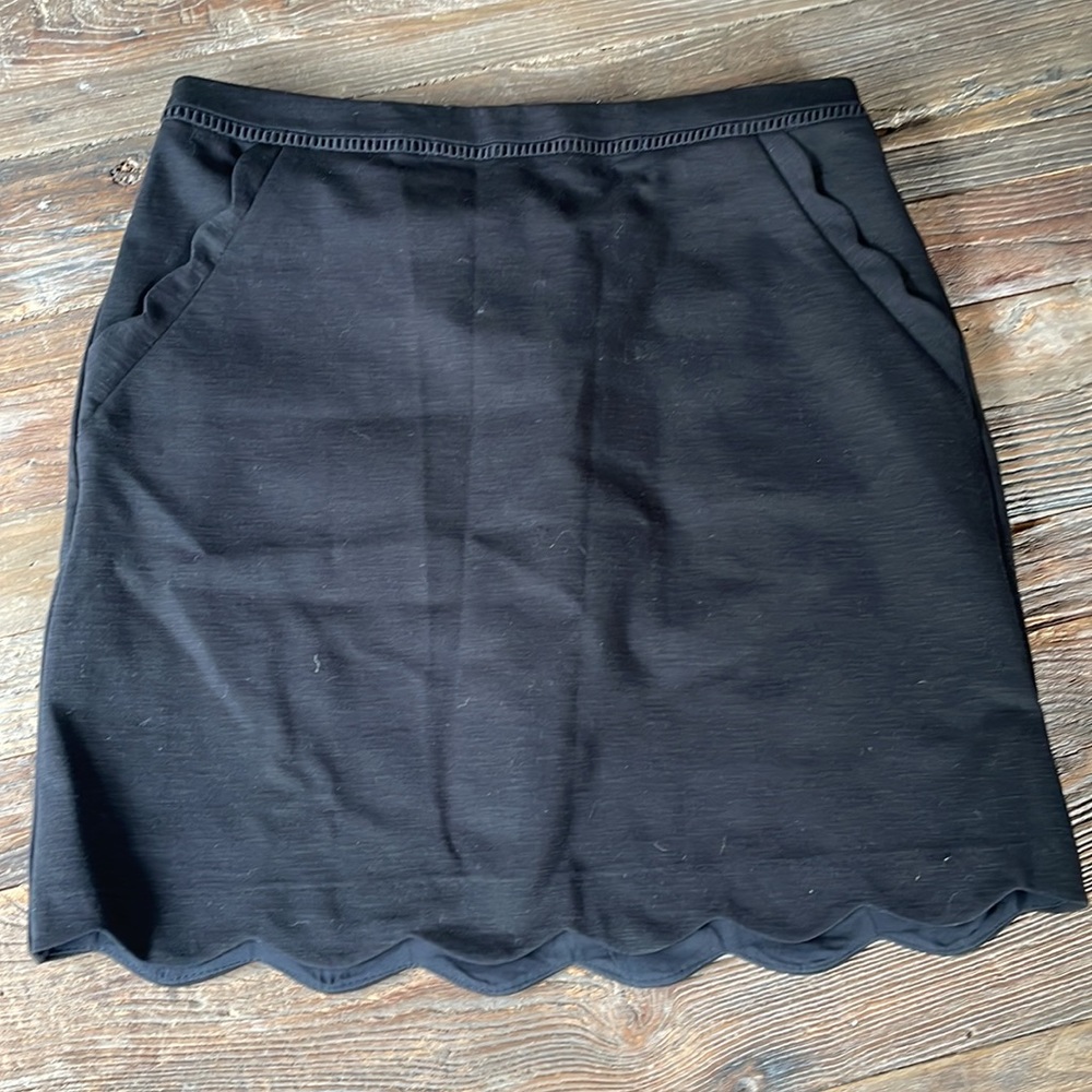 Skies Are Blue Berenice black, scalloped hem skirt NWT size LP - Picture 3 of 8